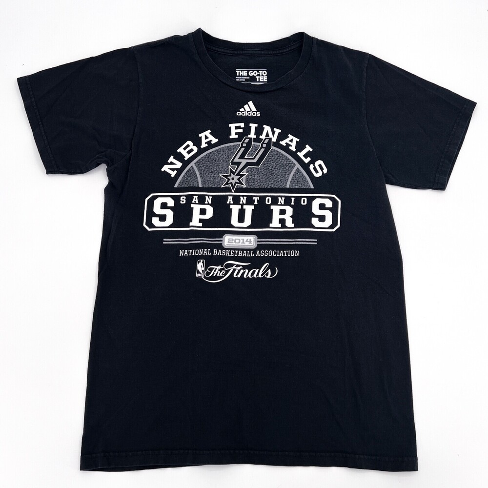 San Antonio SPURS Shirt Adult Small Black TShirt NBA 2014 Champion Finals Adidas